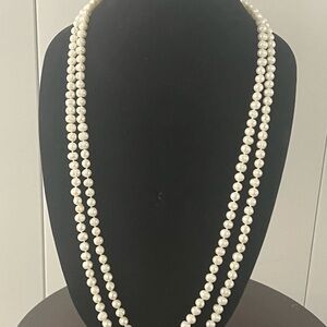 Set of 2 - Genuine Natural Pearl Necklaces 30” - No Clasp